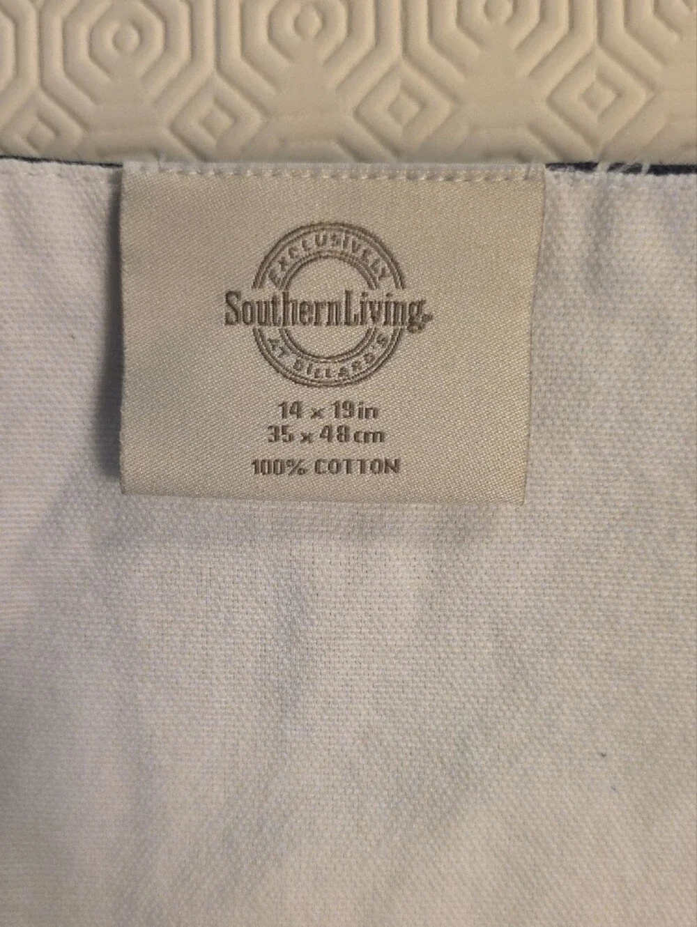 Southern Living Navy/White 100%  Cotton Place Mat/Napkin Set Of 4.